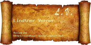 Lindtner Verner névjegykártya